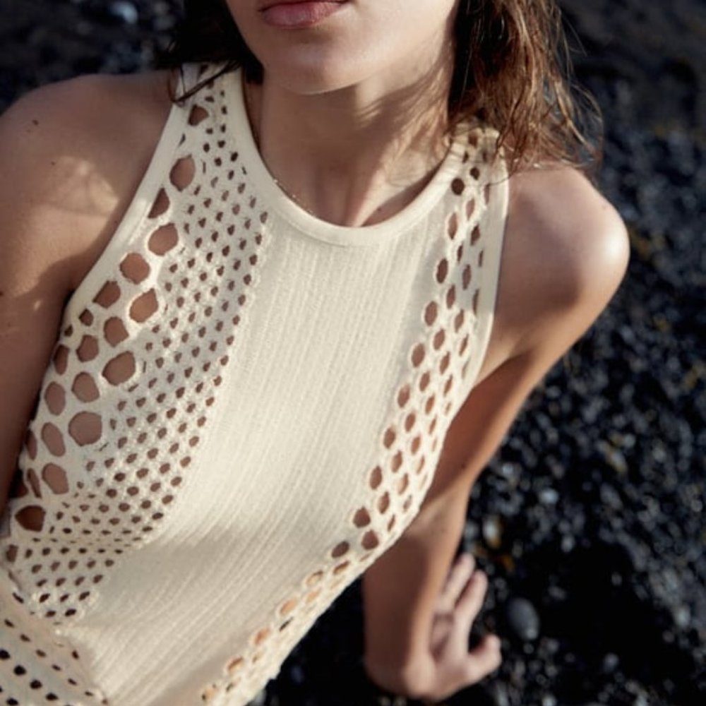 Zara Cream Sleeveless Dress
